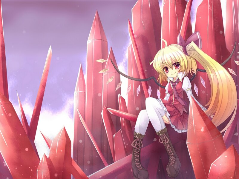 Blonde Anime Girl — Red, Dreamy
