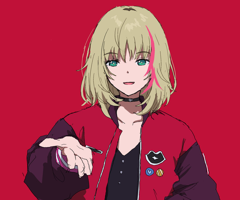 Blonde Anime Girl — Red, Neutral, Jacket