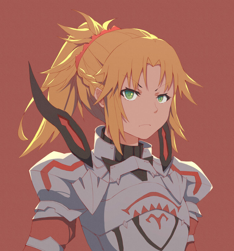 Blonde Anime Girl — Red, Serious