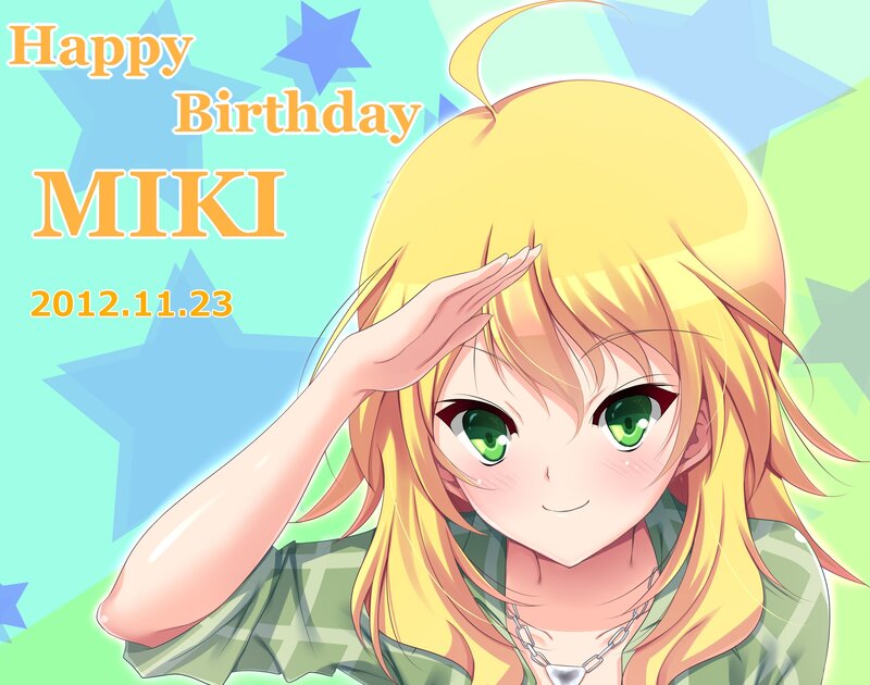 Blonde Anime Girl Saluting
