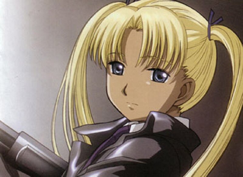 Blonde Anime Girl — Serious, Gun