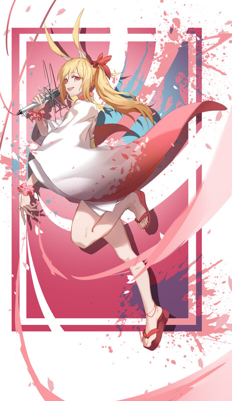 Blonde Anime Girl Singing — Pink, Dynamic