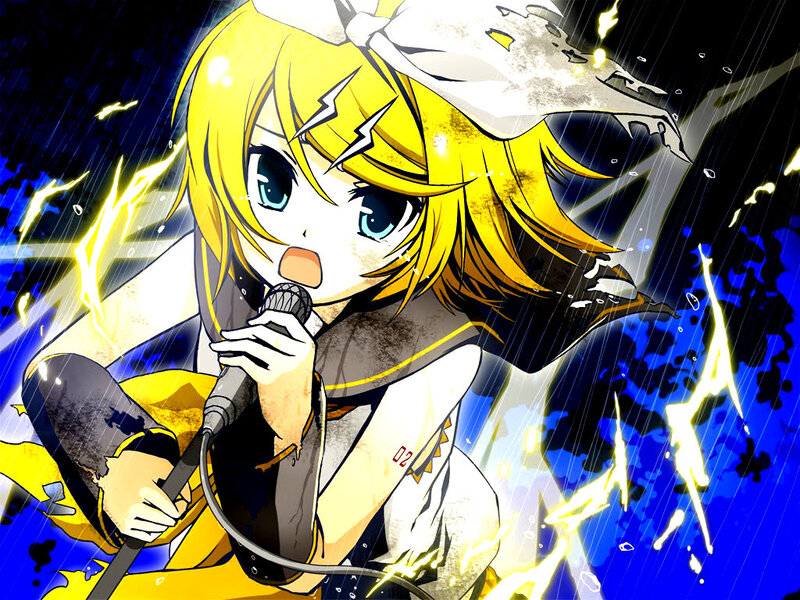 Blonde Anime Girl Singing — Yellow