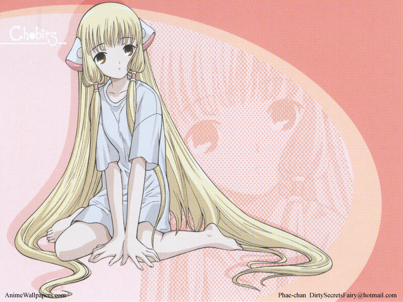 blonde anime girl sitting