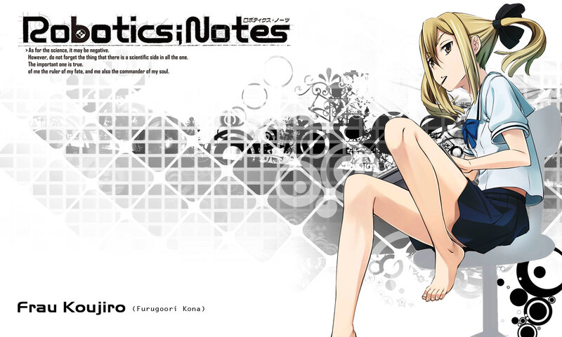 Blonde Anime Girl Sitting — White, Calm