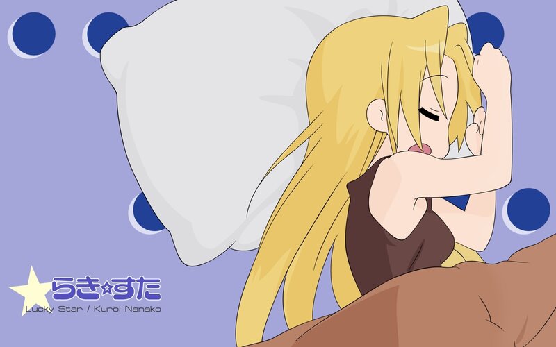 Blonde Anime Girl Sleeping — Purple