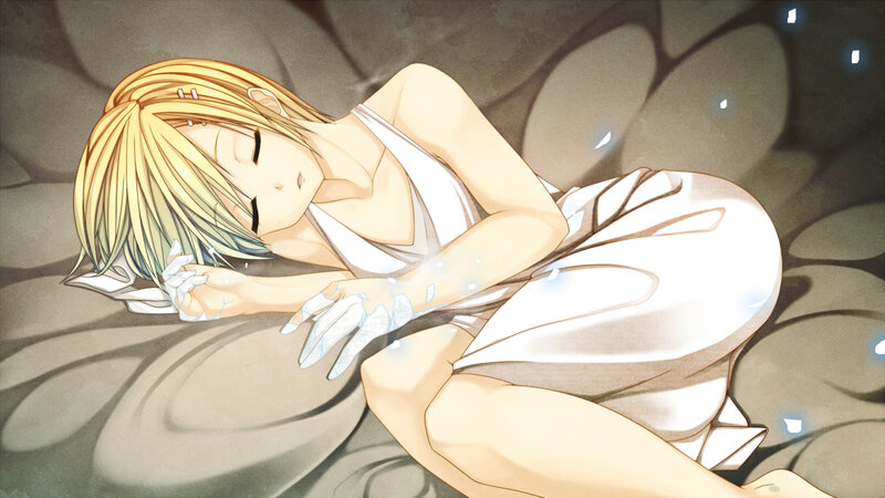 Blonde Anime Girl Sleeping — Yellow, Serene