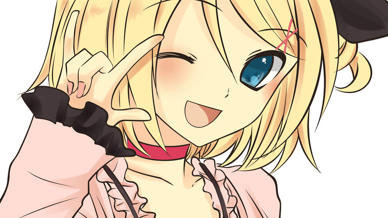 blonde anime girl smiling