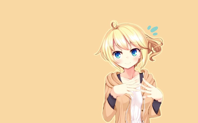 blonde anime girl smiling