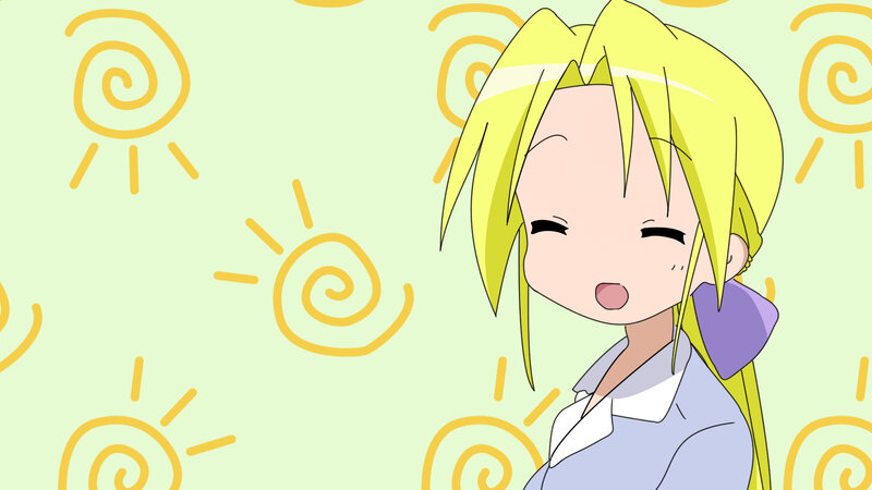 blonde anime girl smiling