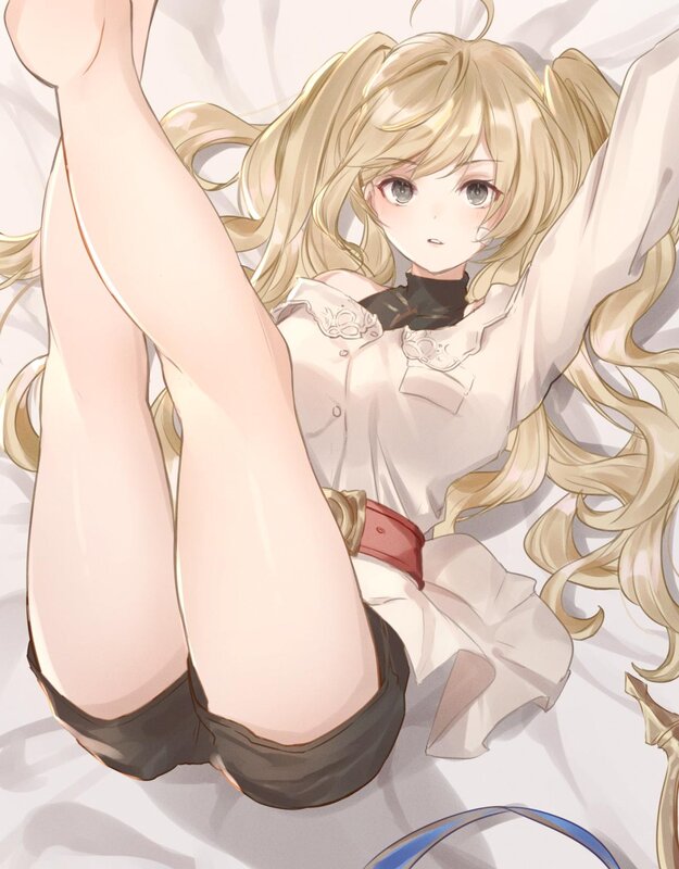 Blonde Anime Girl — White, Calm, Bed, Long Hair