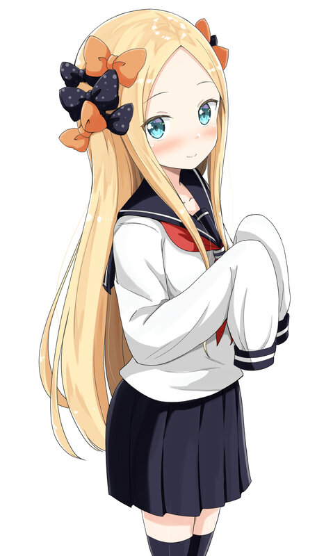 Blonde Anime Girl — White, Calm, Bow