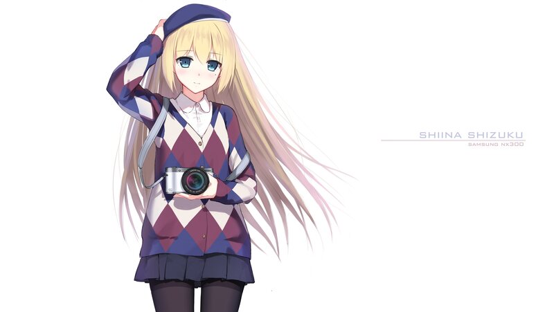 Blonde Anime Girl — White, Calm, Camera
