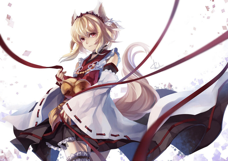 Blonde Anime Girl — White, Calm, Cat Ears