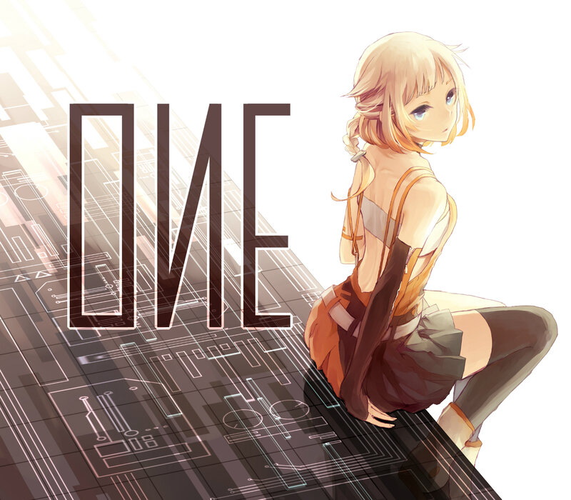 Blonde Anime Girl — White, Calm, Digital Art, Text