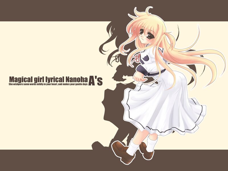 Blonde Anime Girl — White, Calm, Dress, Shadows