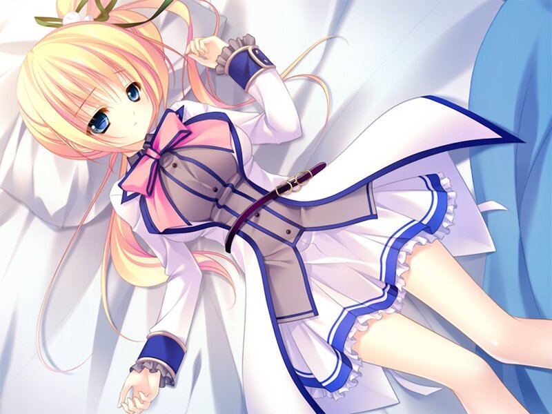 Blonde Anime Girl — White, Calm, Dress