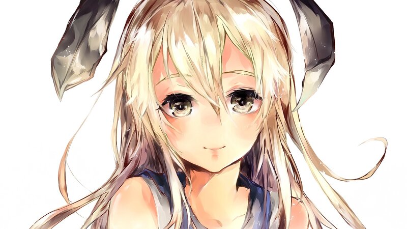Blonde Anime Girl — White, Calm, Ears