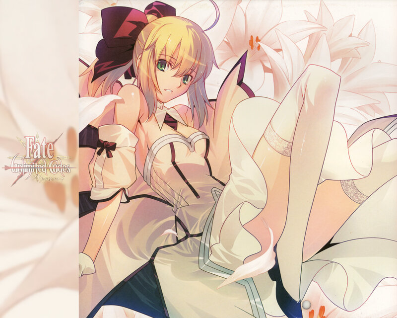 Blonde Anime Girl — White, Calm, Flowers