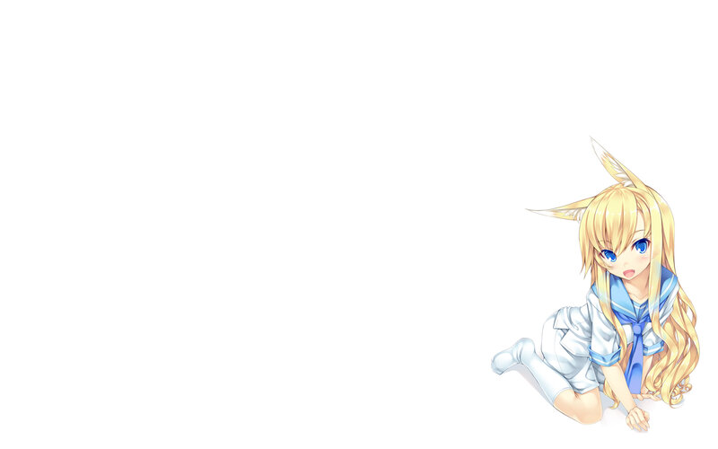 Blonde Anime Girl — White, Calm, Fox Ears