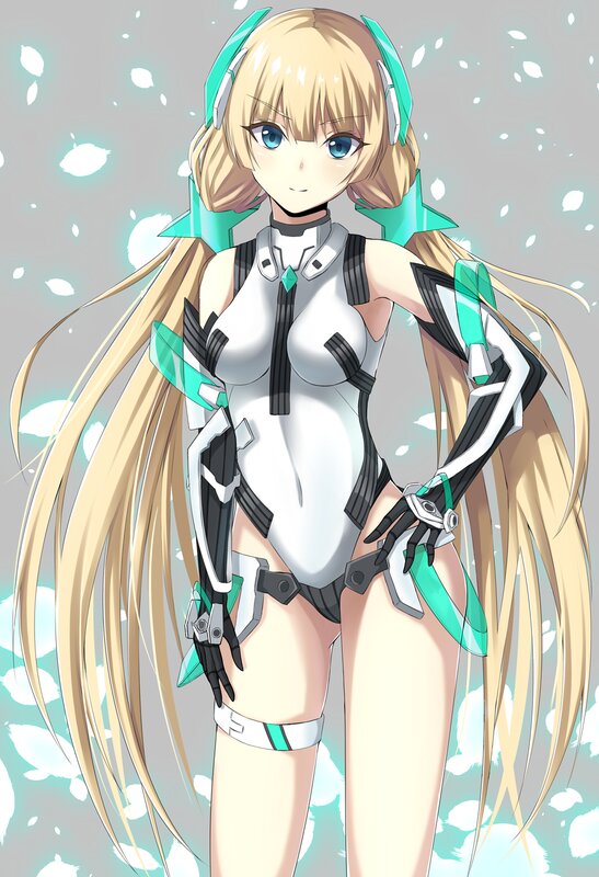Blonde Anime Girl — White, Calm, Long Hair, Mechanical Suit