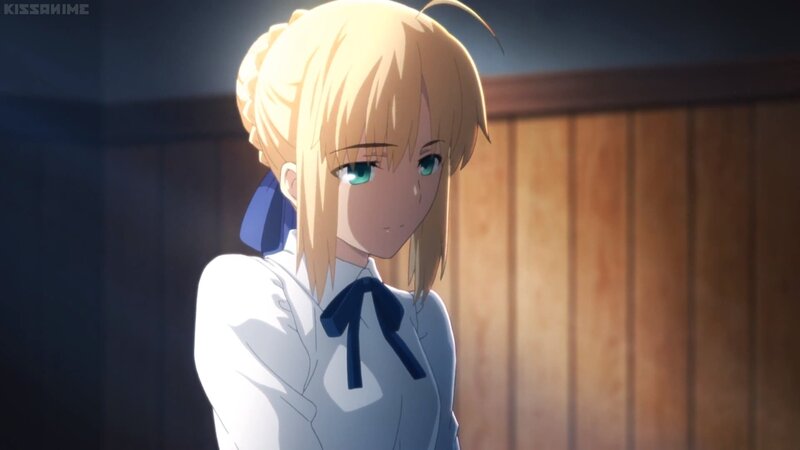 Blonde Anime Girl — White, Calm, School Uniform, Wood Paneling