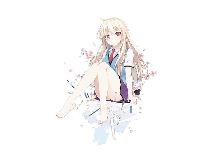 Blonde Anime Girl — White, Calm, Spring
