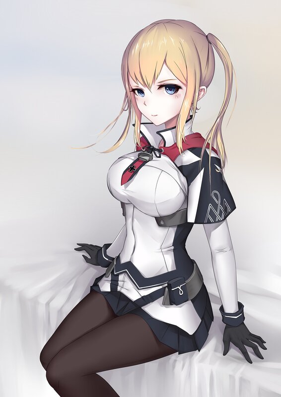 Blonde Anime Girl — White, Calm, White Surface