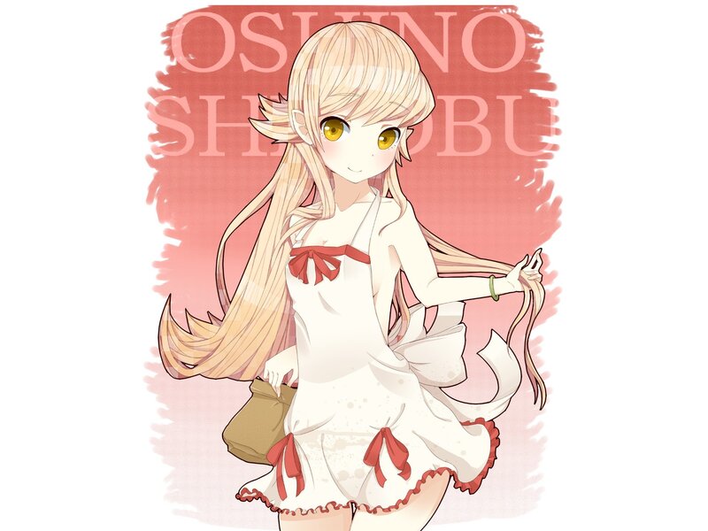 Blonde Anime Girl — White, Cheerful, Dress