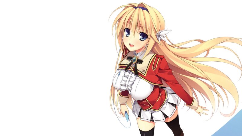 Blonde Anime Girl — White, Cheerful, Long Hair