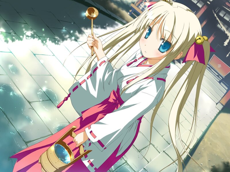 Blonde Anime Girl — White, Dramatic, Afternoon