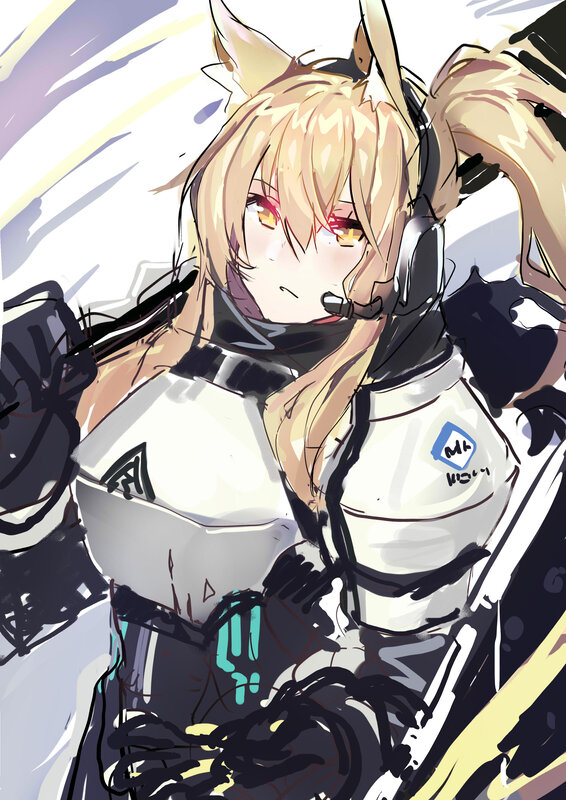 Blonde Anime Girl — White, Dramatic, Cat Ears