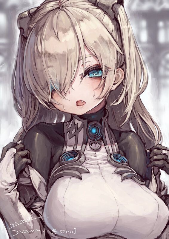 Blonde Anime Girl — White, Dramatic, Digital Art, Tears