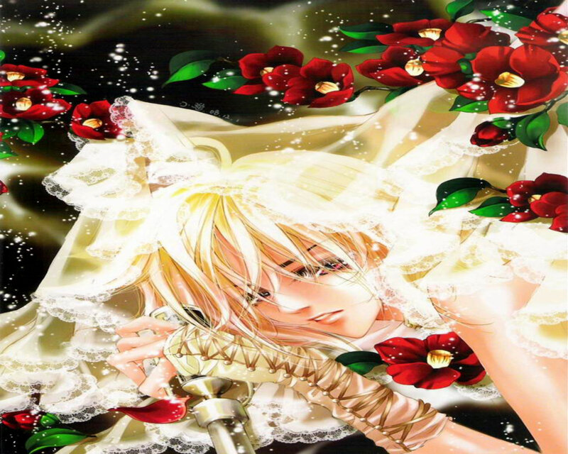 Blonde Anime Girl — White, Dramatic, Night