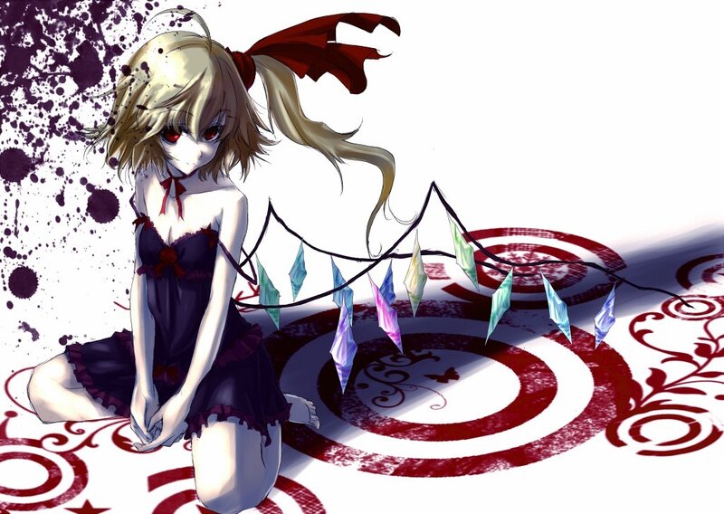Blonde Anime Girl — White, Dramatic, Red Ribbon