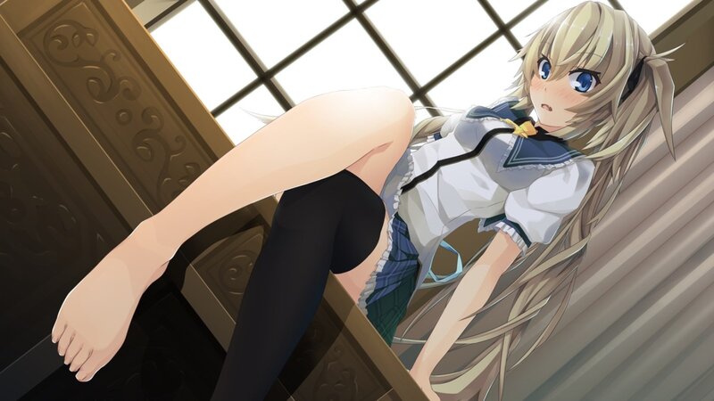 Blonde Anime Girl — White, Dramatic, School Uniform