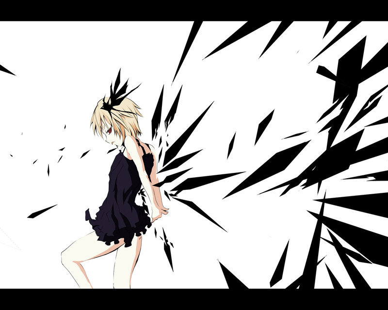 Blonde Anime Girl — White, Dramatic