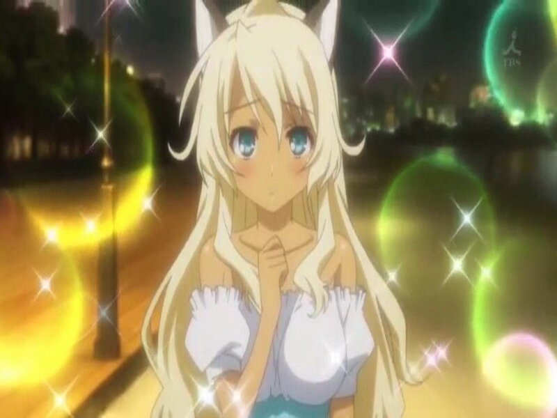 Blonde Anime Girl — White, Dreamy, Night