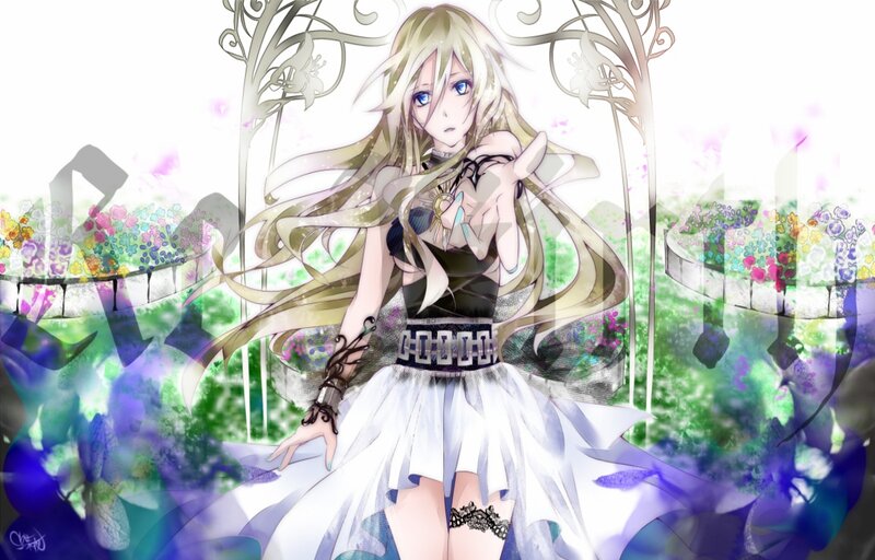 Blonde Anime Girl — White, Dreamy, Spring