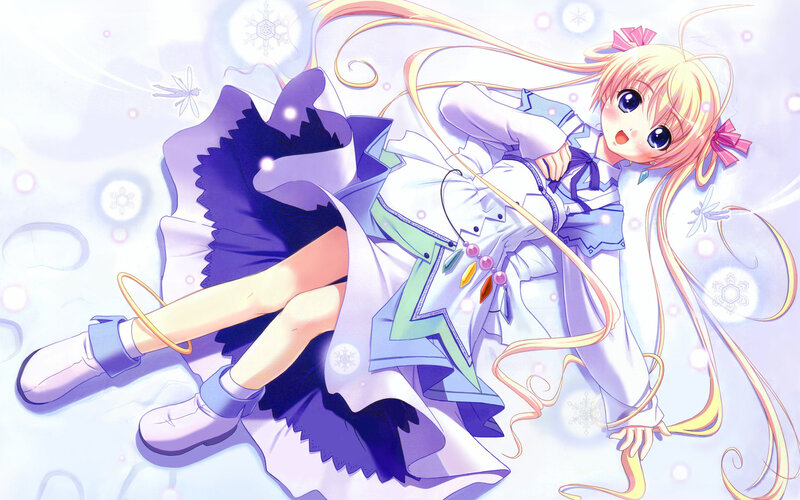 Blonde Anime Girl — White, Dreamy
