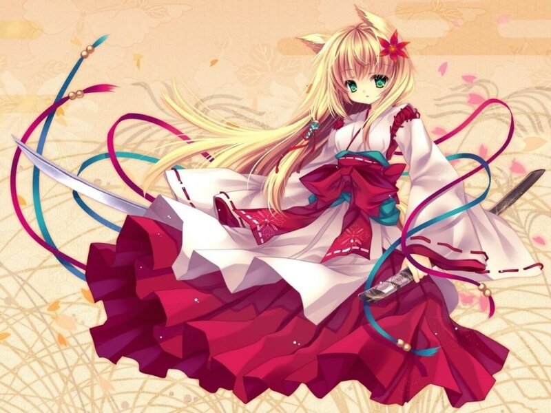 Blonde Anime Girl — White, Dynamic, Autumn