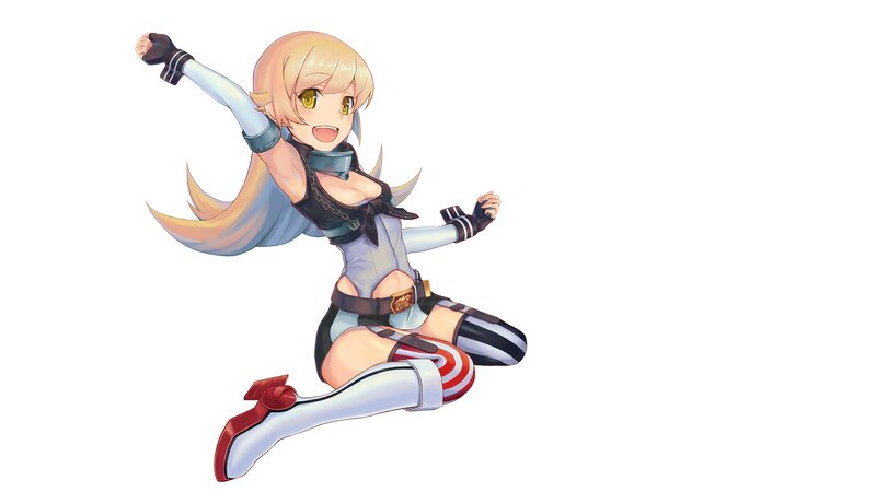 Blonde Anime Girl — White, Energetic, Long Hair