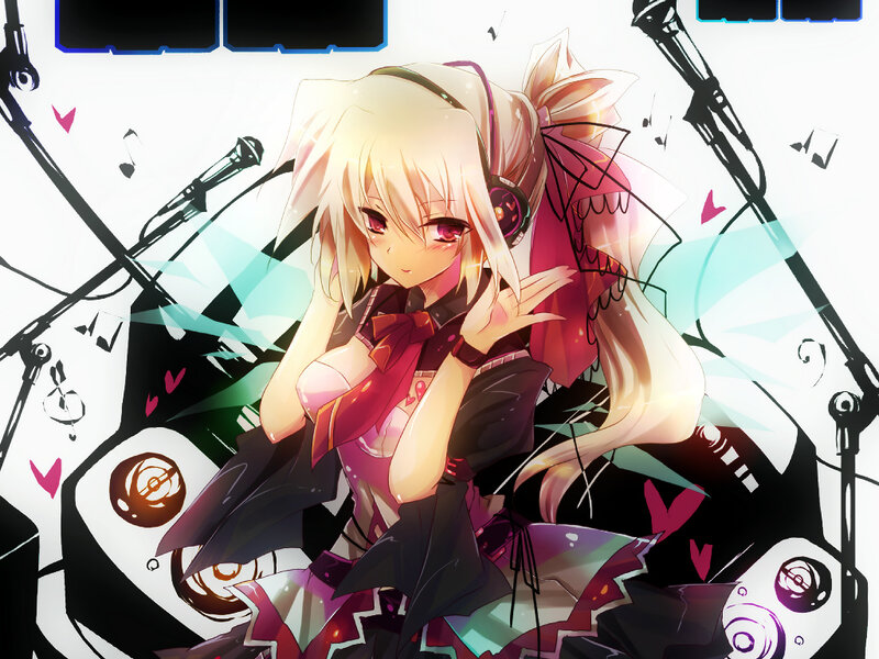 Blonde Anime Girl — White, Energetic