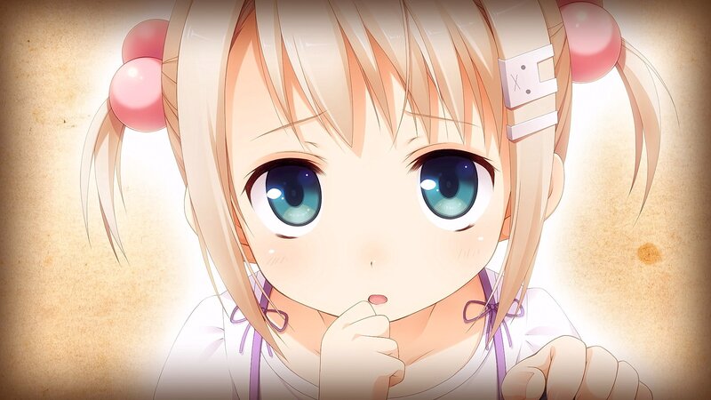 Blonde Anime Girl — White, Innocent, Blue Eyes, Pigtails