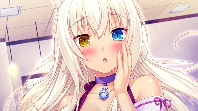 Blonde Anime Girl — White, Innocent, Choker