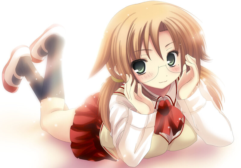 Blonde Anime Girl — White, Innocent, School Uniform
