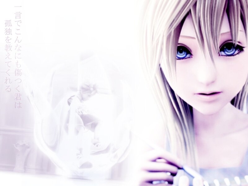 Blonde Anime Girl — White, Melancholic