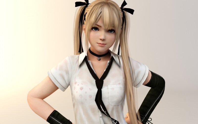 Blonde Anime Girl — White, Neutral, 3d Render