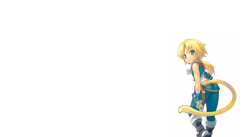 Blonde Anime Girl — White, Neutral, Blue Eyes