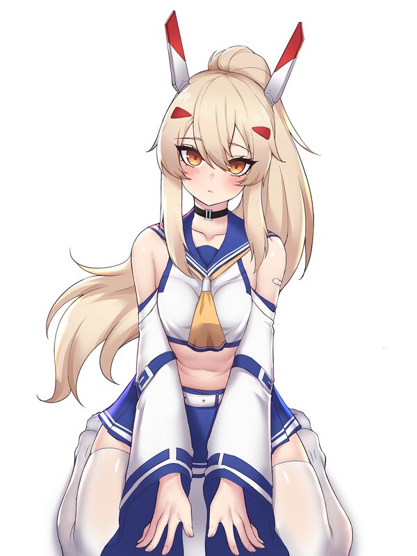 Blonde Anime Girl — White, Neutral, Ears